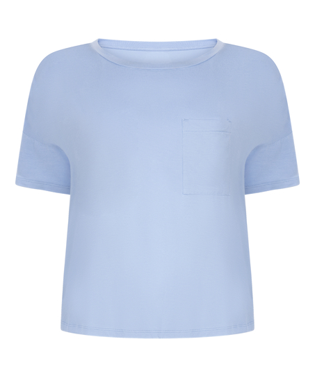 Top met korte mouwen, Blauw
