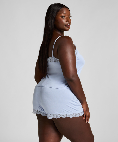 Korte pyjama set, Blauw