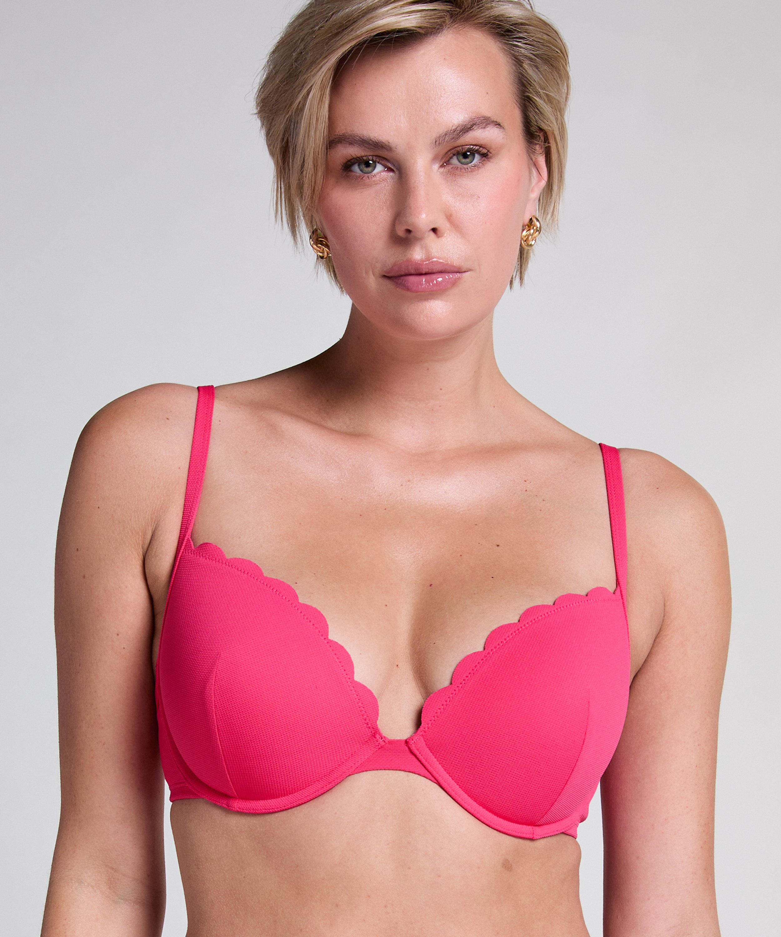 Voorgevormde beugel bikinitop Scallop, Roze, main