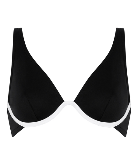 Neoprene bikinitop, Zwart