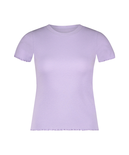 Katoenen shirt met korte mouwen, Paars