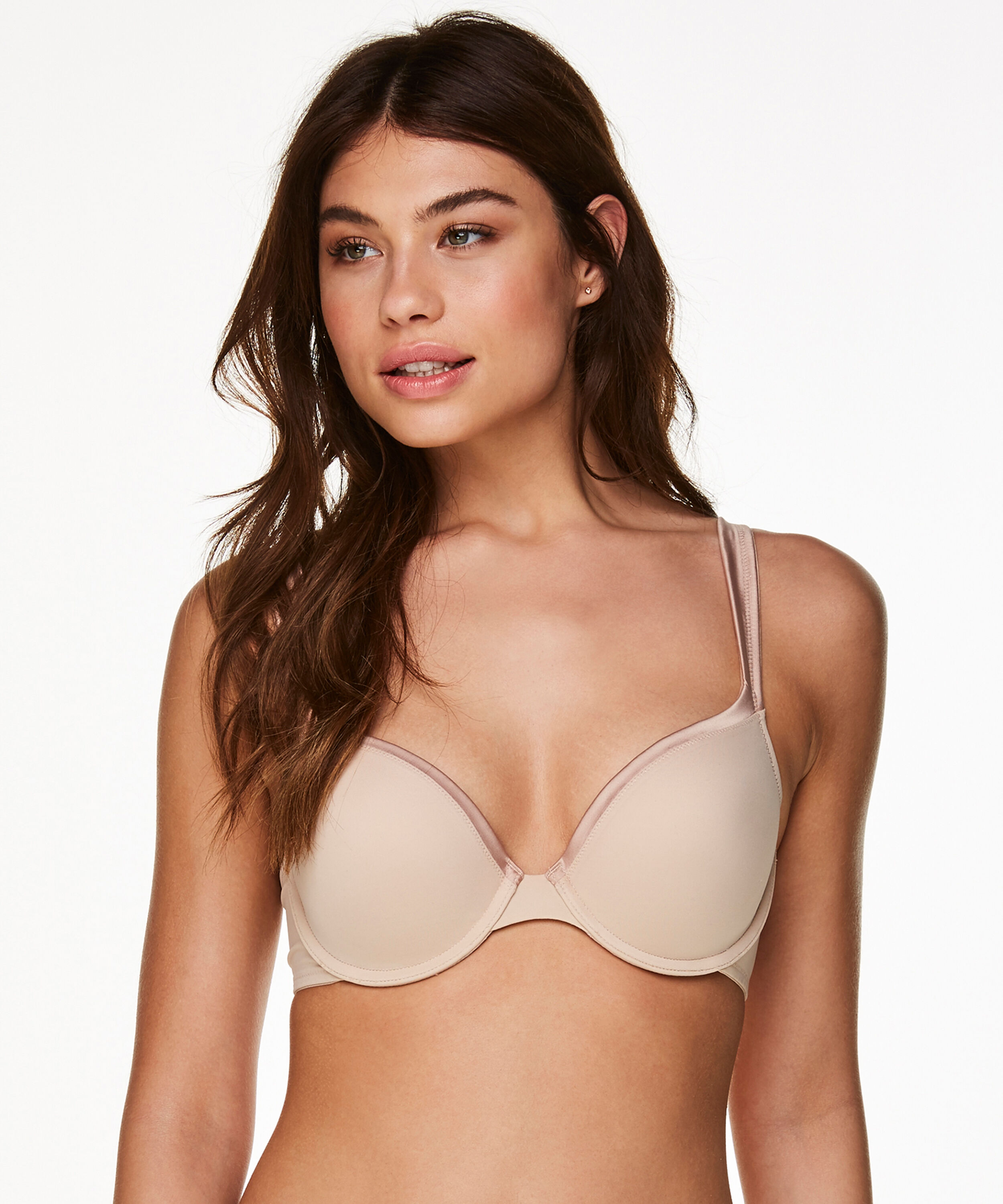 Voorgevormde beugel bh Satin lace, Beige