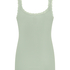 Rib Jersey Singlet met Kant, Groen