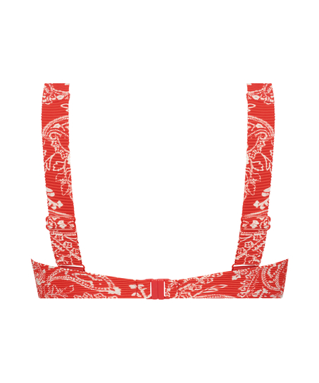 Haut de bikini &agrave; armatures non pr&eacute;form&eacute; Paisley, Rouge