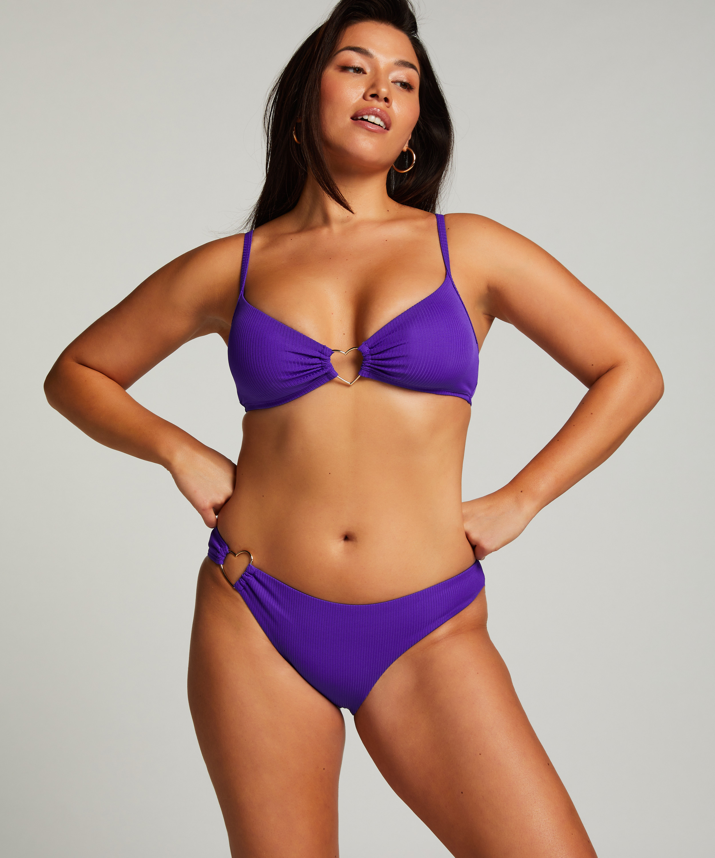 Haut de bikini court Eclipse, Pourpre, main