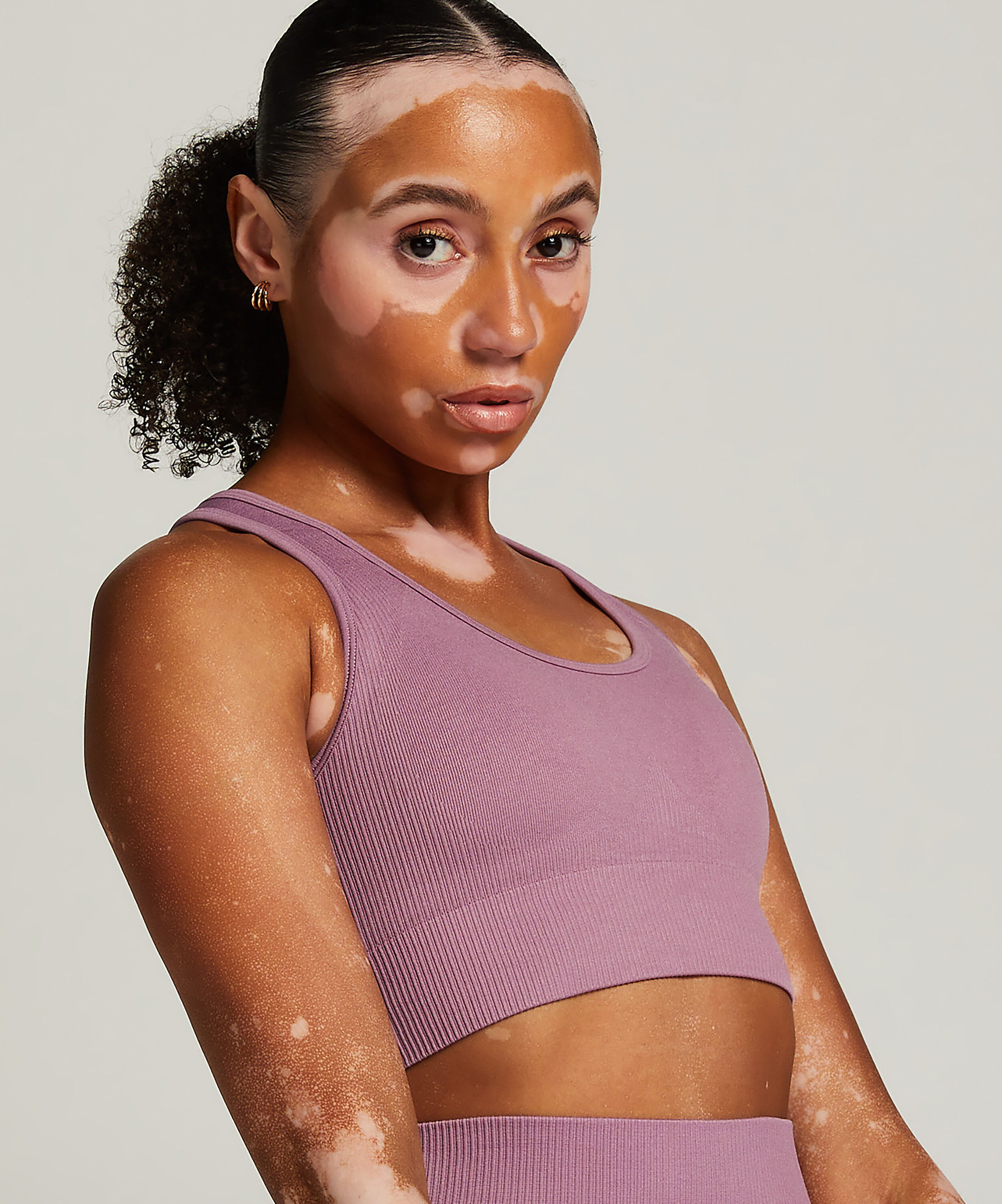 HKMX Soutien-gorge de sport sans couture, Pourpre