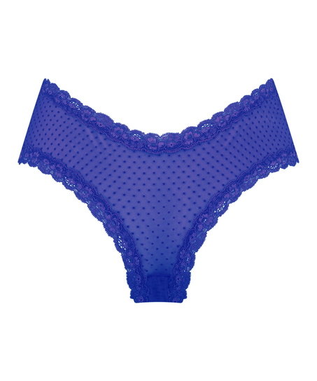 Slip brésilien V-shape mesh, Bleu