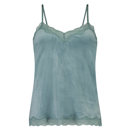 Cami top Velours Lace, Groen