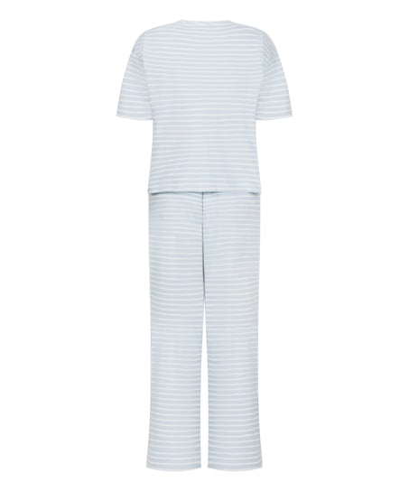 Pyjamaset Katoen Jersey Lang, Blauw