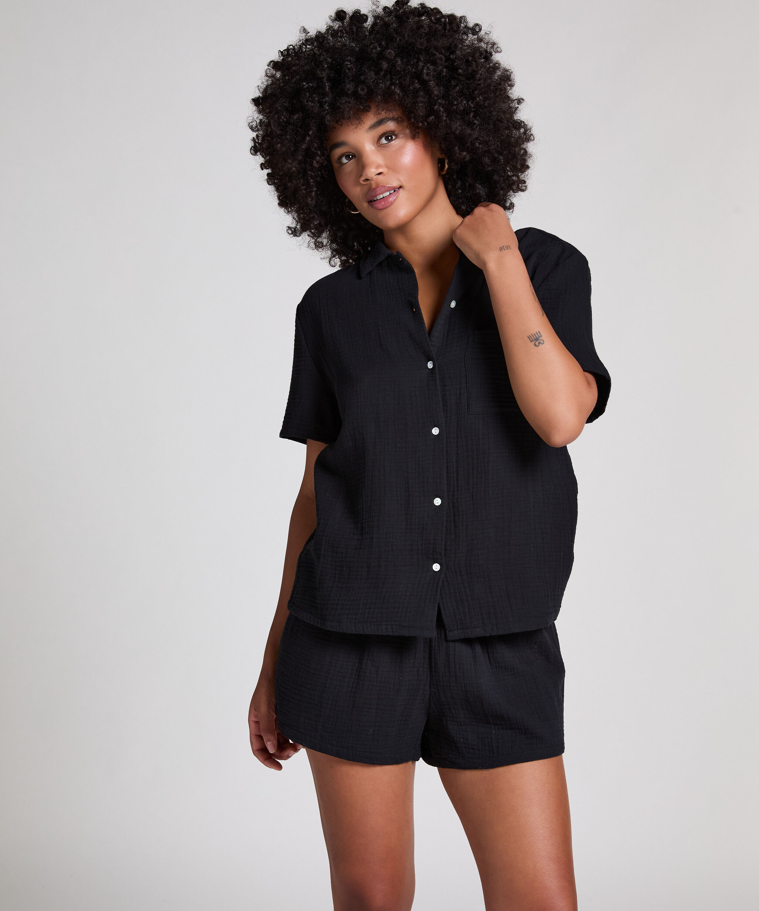 Mousseline Jacket, Zwart