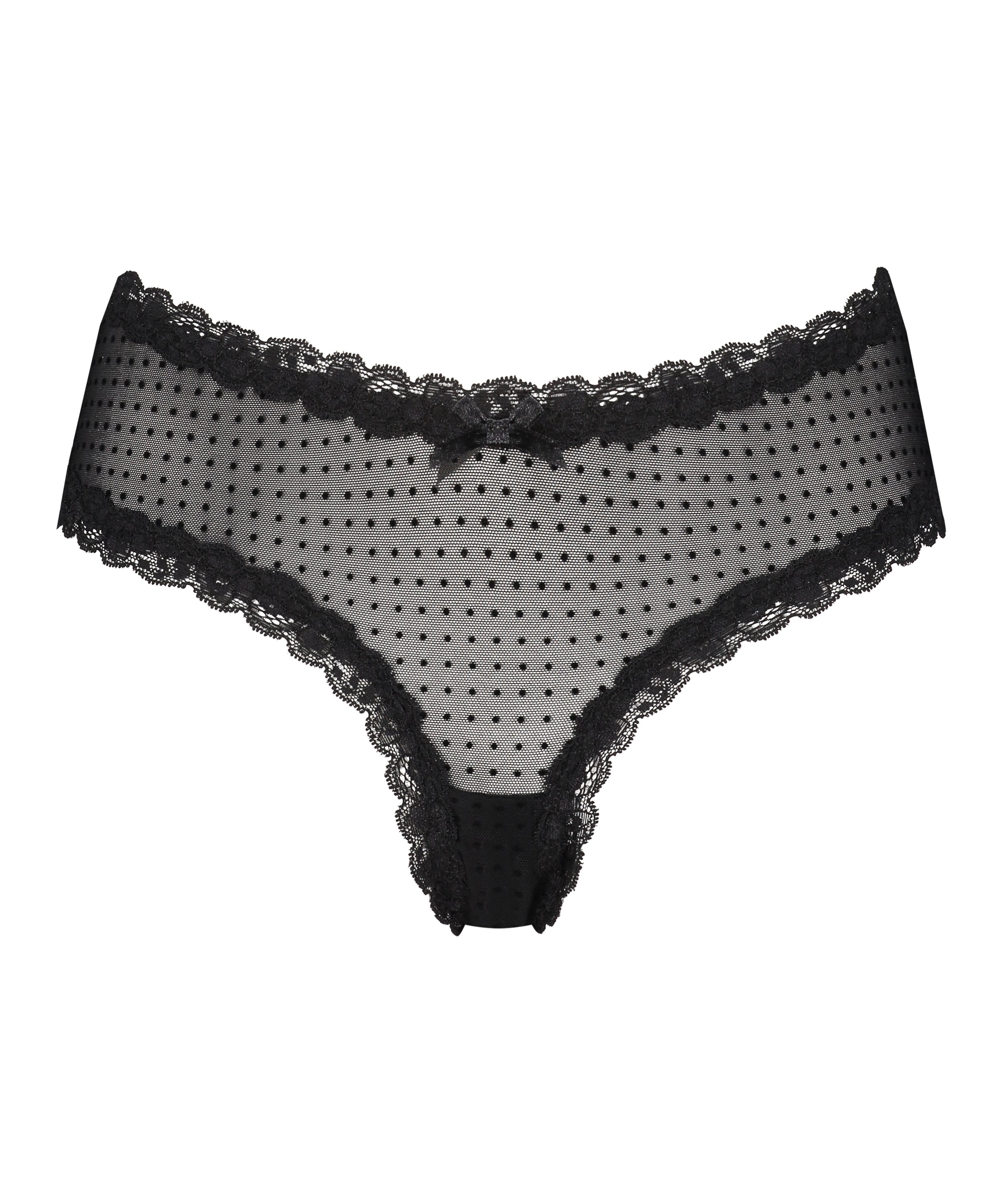 Slip br&eacute;silien V-shape mesh, Noir, main