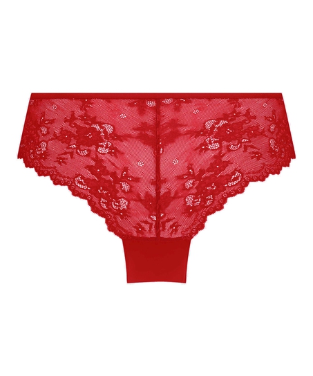Slip br&eacute;silien Invisible Lace Back, Rouge