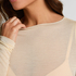 super soft Boothals shirt met Cashmere, Geel
