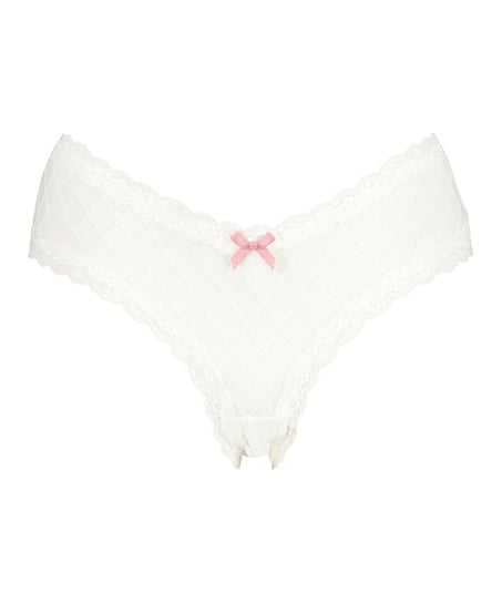 Slip br&eacute;silien V-shape mesh, Blanc