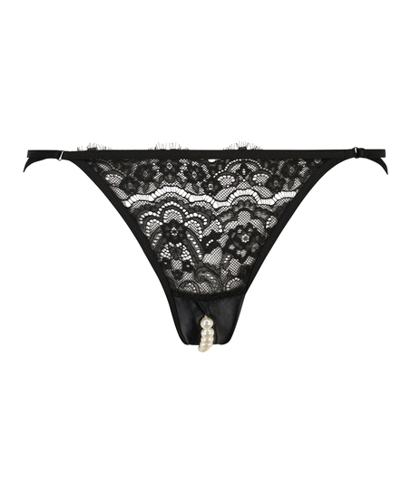 Slip br&eacute;silien &eacute;chancr&eacute; ouvert Portia, Noir