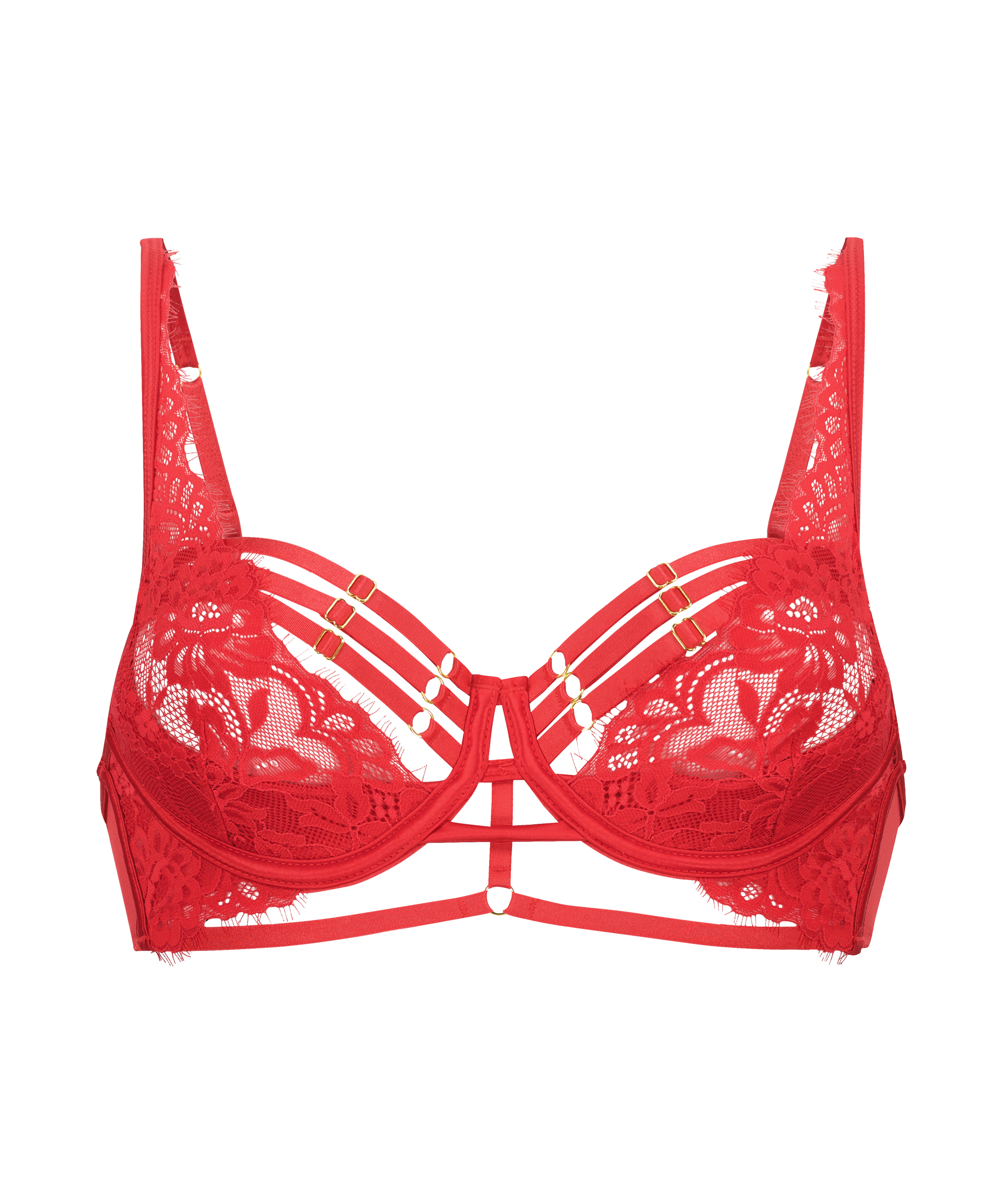 Half-voorgevormde longline beugel bh Iggy, Rood, main