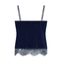 Shiny Velours Lace Cami, Blauw