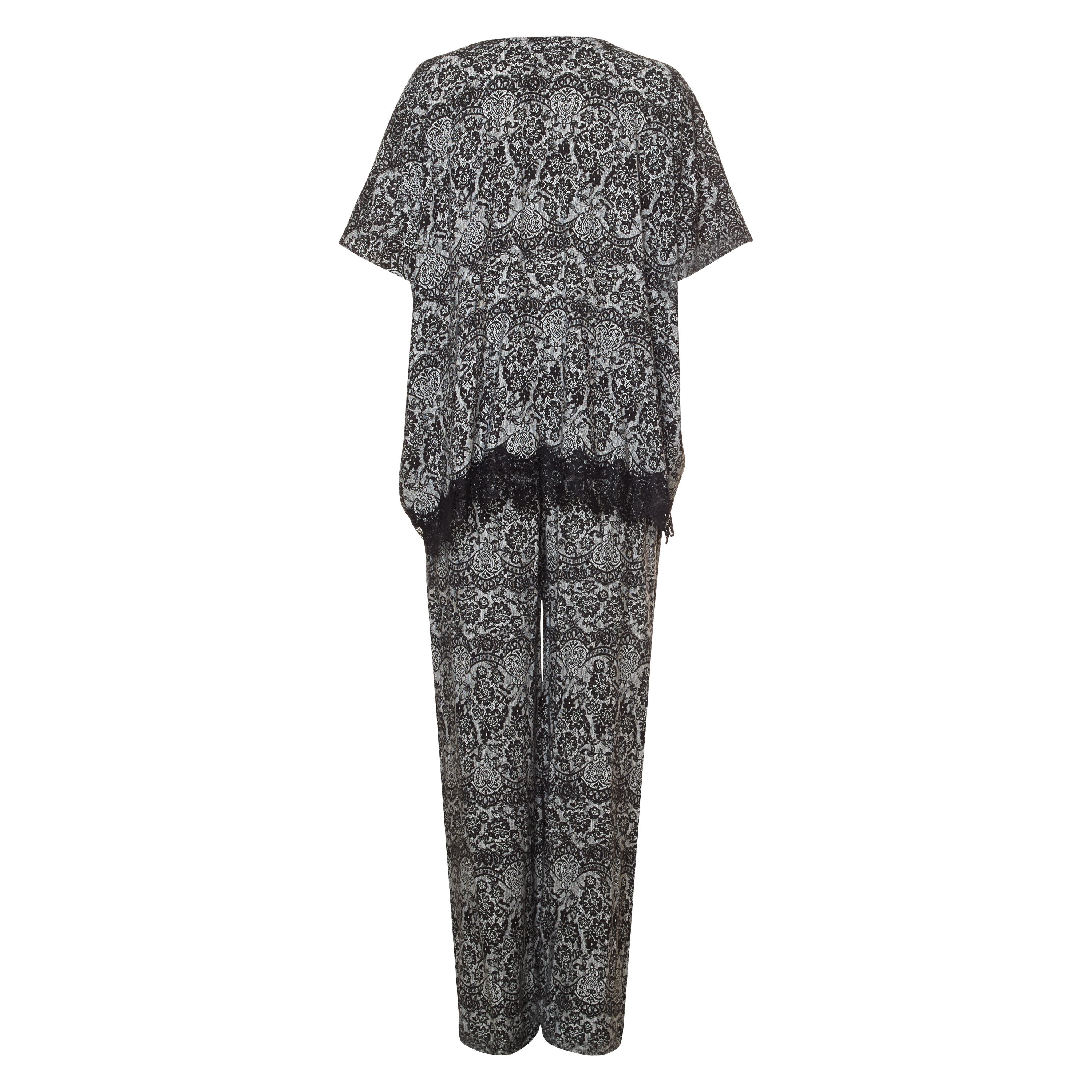 Kimono Macy lace print, Noir, main