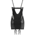 Slip dress mesh lace-up, Noir