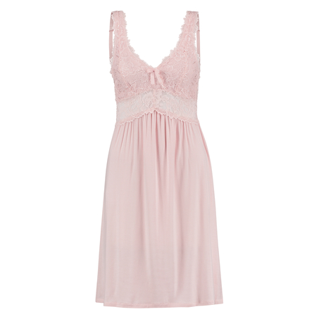 Slipdress Modal lace, Roze