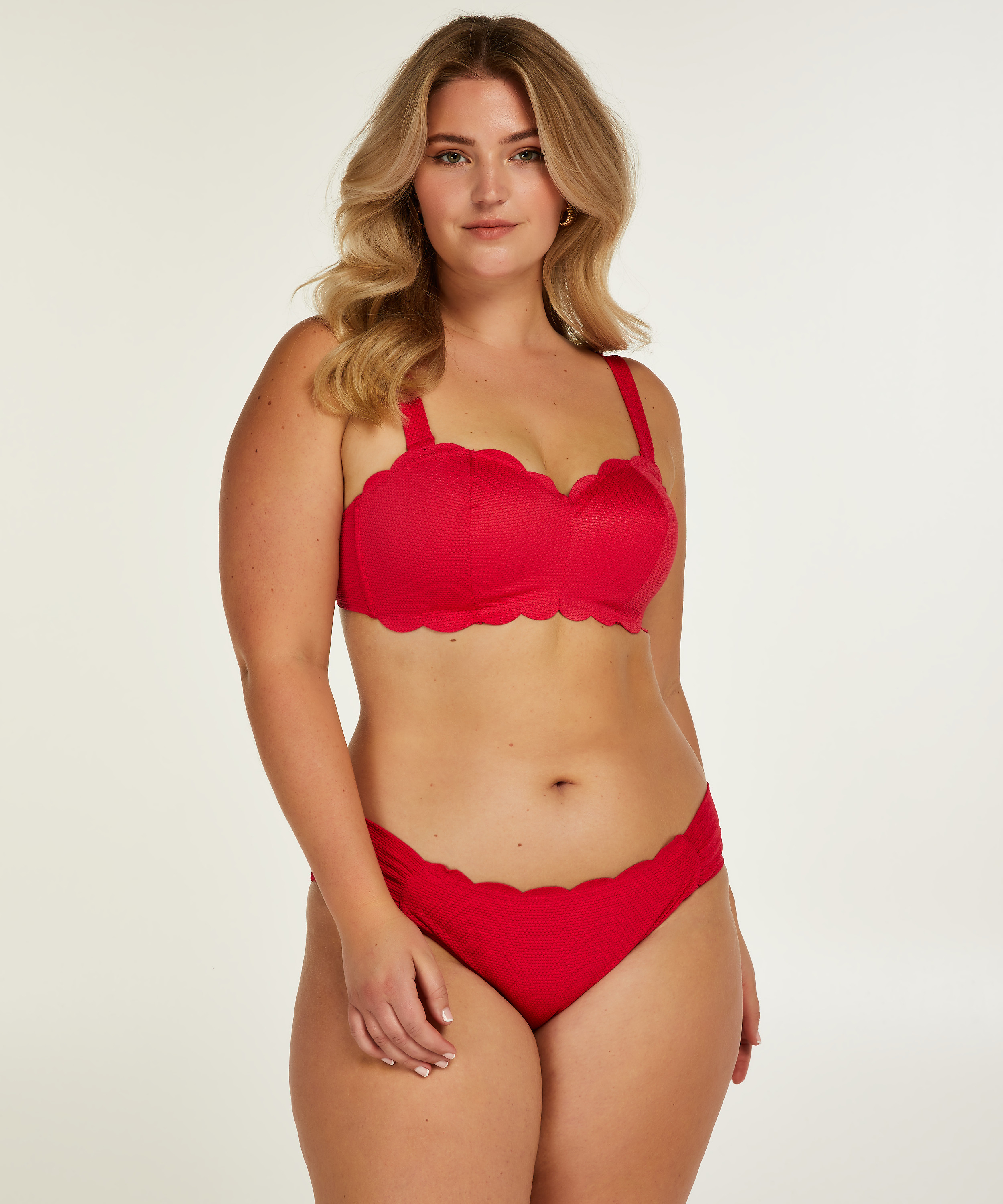 Bandeau bikinitop Scallop, Roze, main