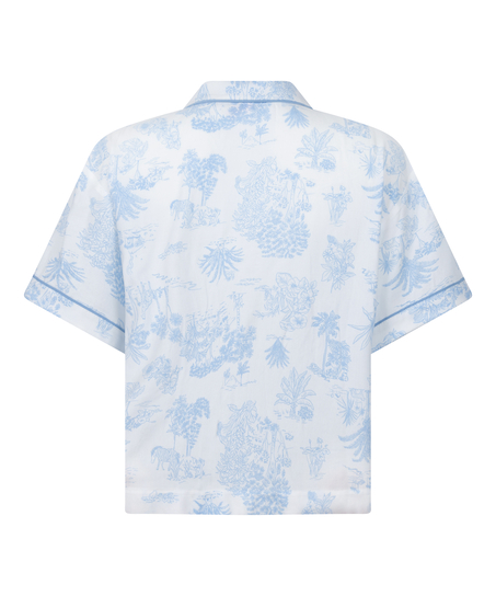 Veste tiss&eacute;e &agrave; manches courtes, Bleu