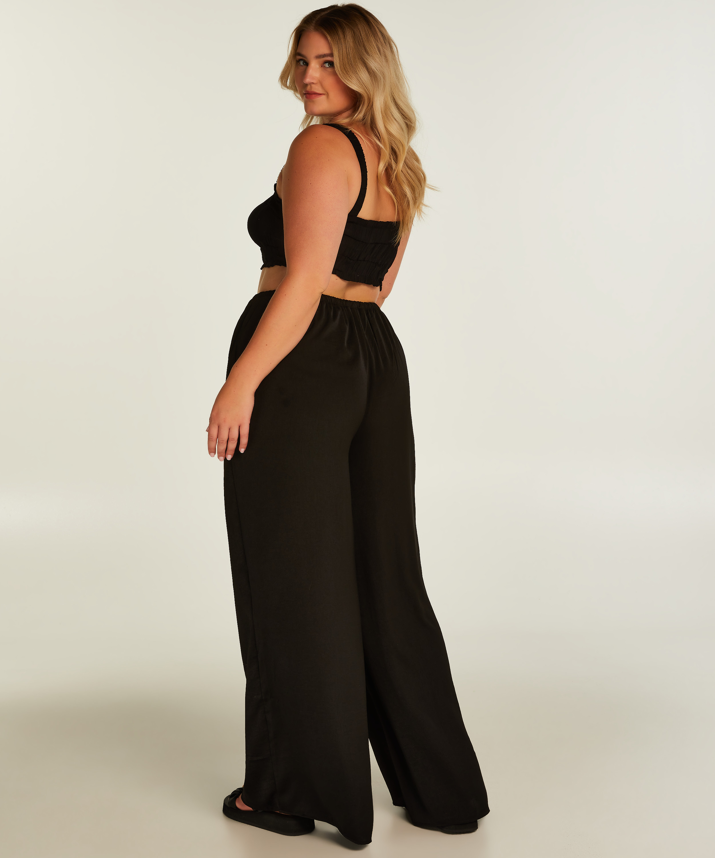 Crop top Ruched, Zwart, main