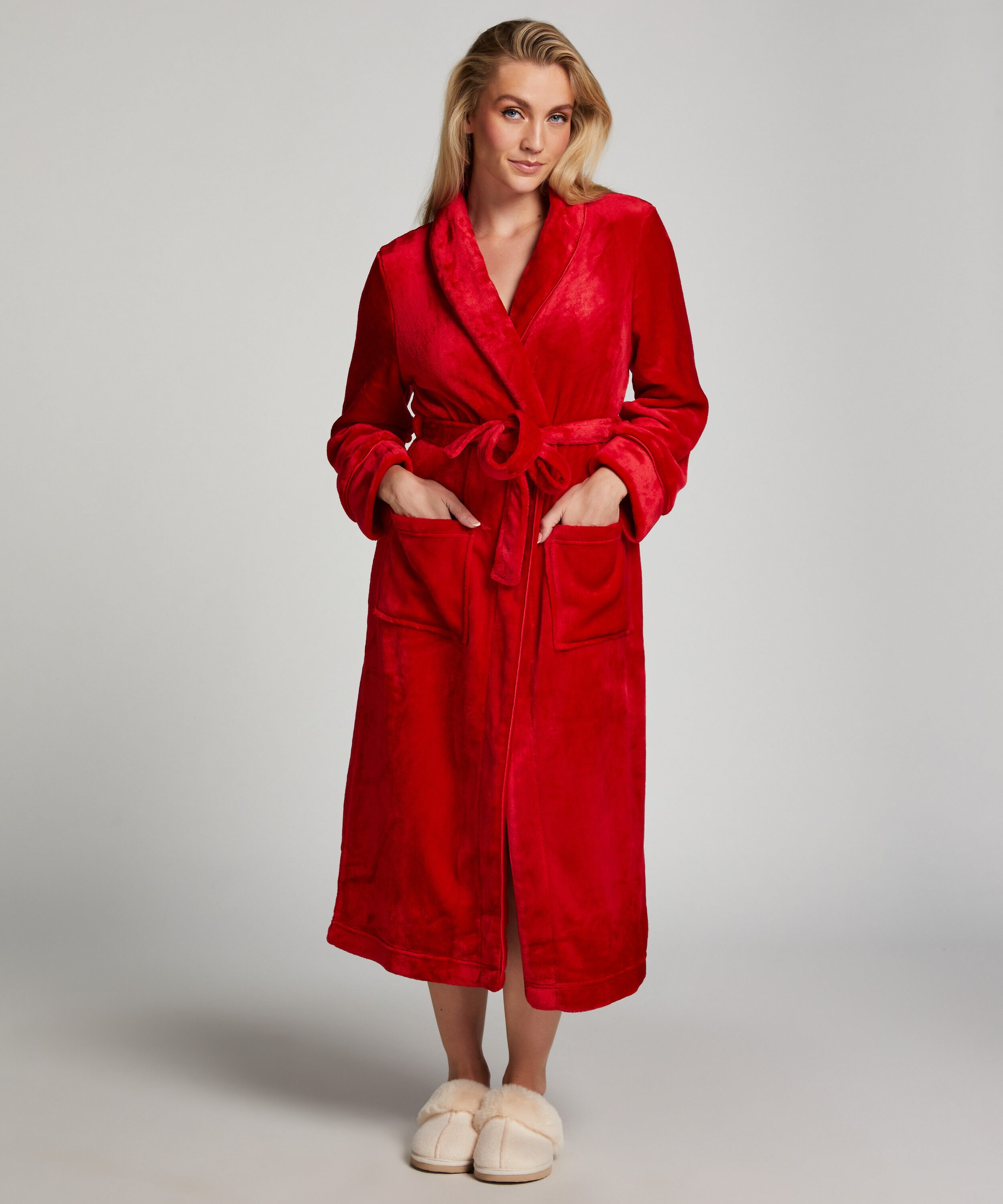 Badjas Fleece, Rood