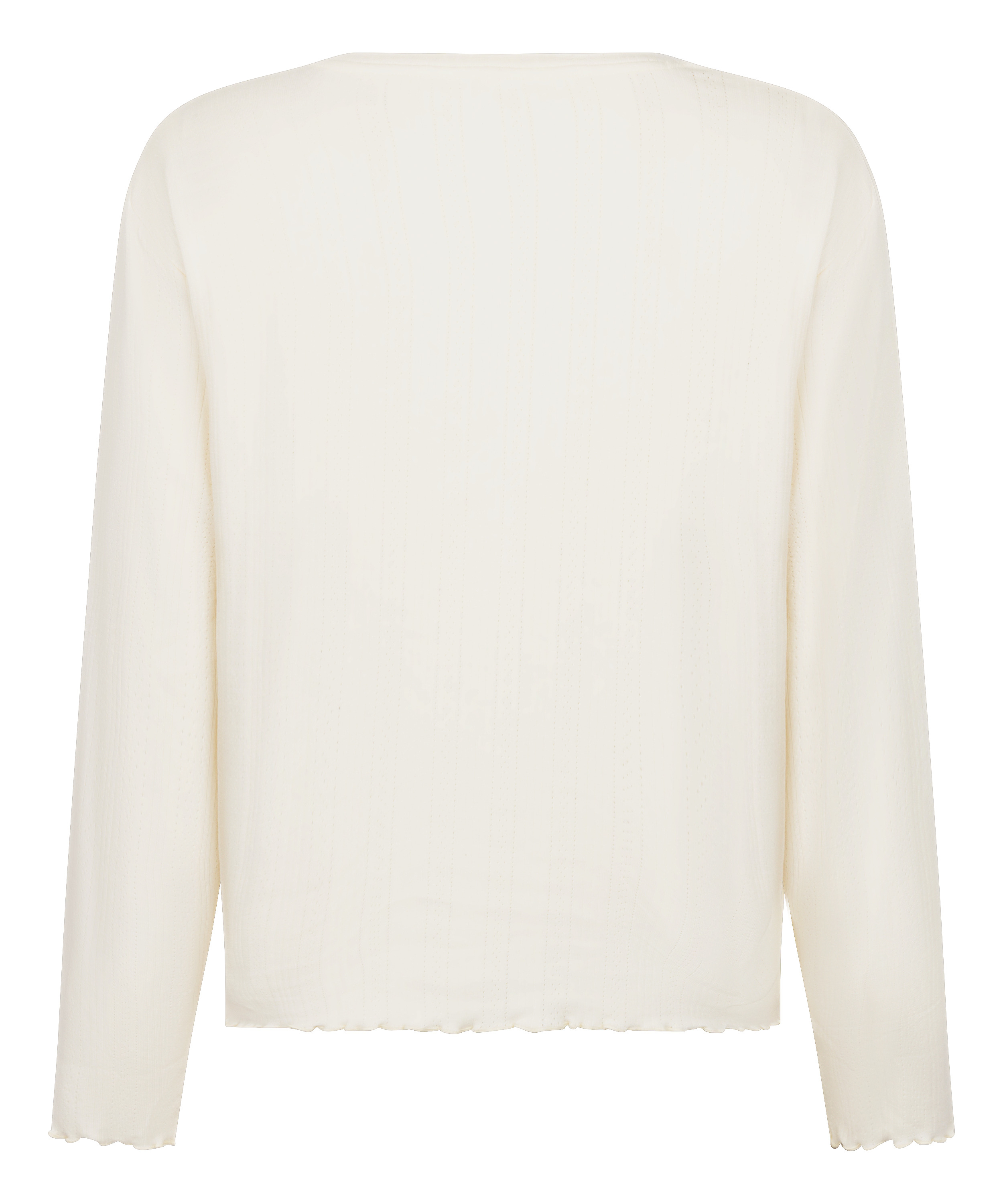 Pyjama Top Loose Pointelle, Blanc, main