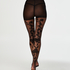 Panty 20 Denier Paisley, Zwart