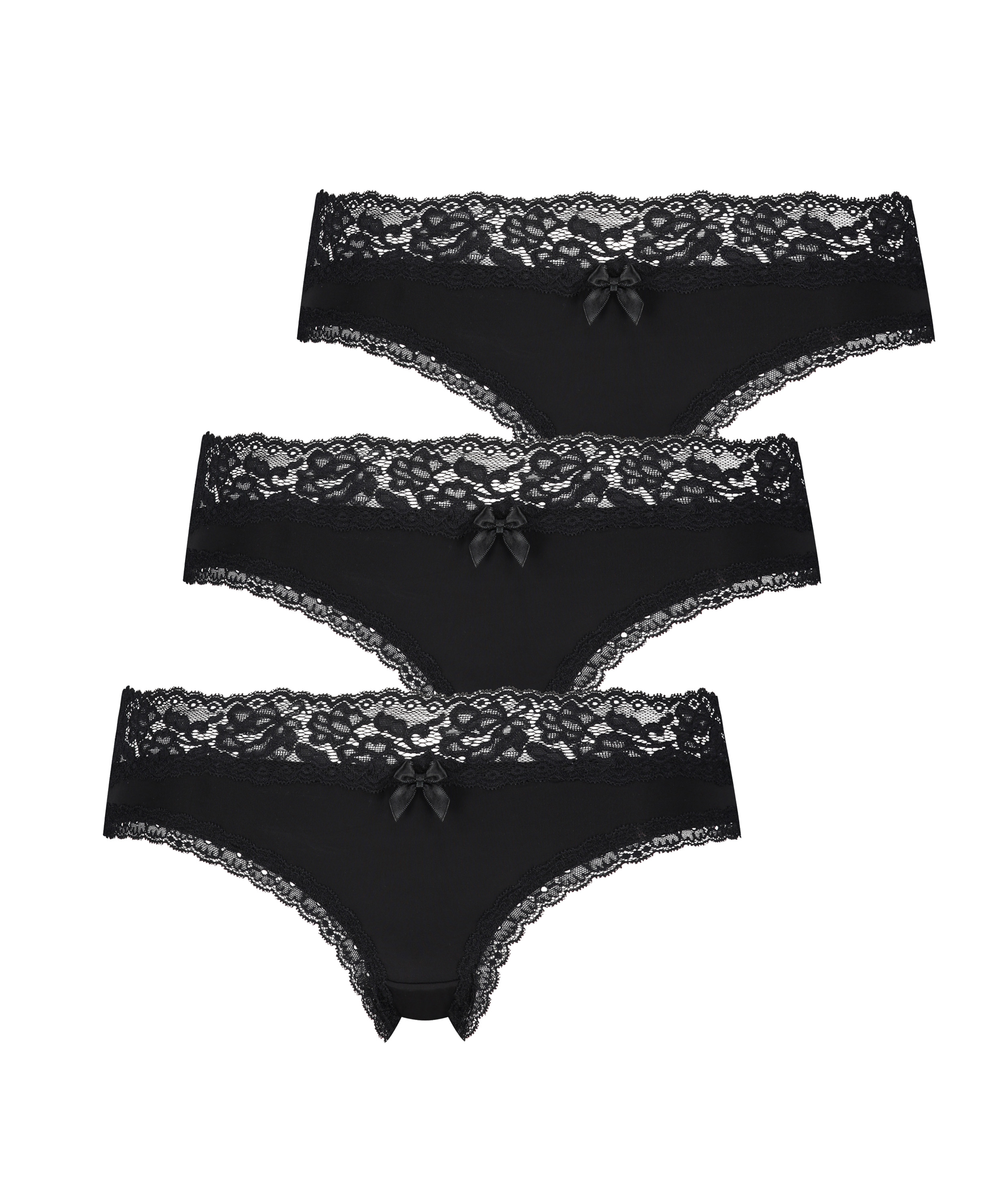 3-Pack brazilian shorts Dakota, Zwart, main