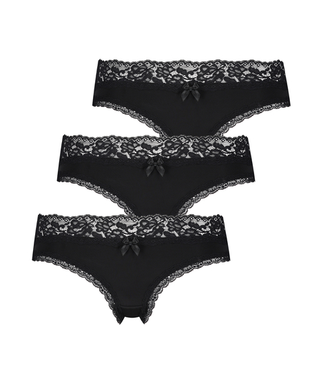 3-Pack brazilian shorts Dakota, Zwart