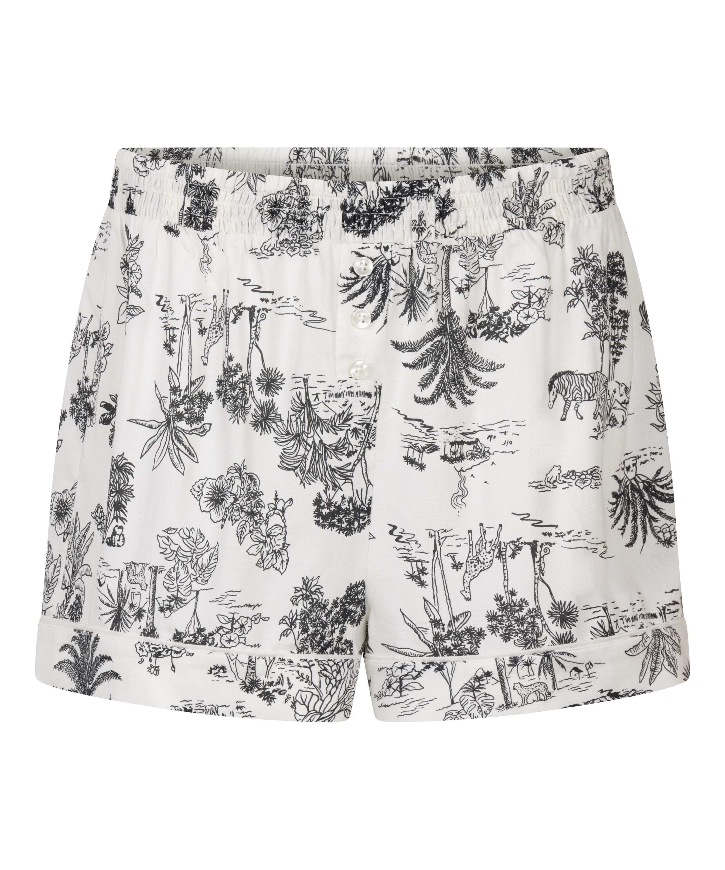 Geweven short, Wit