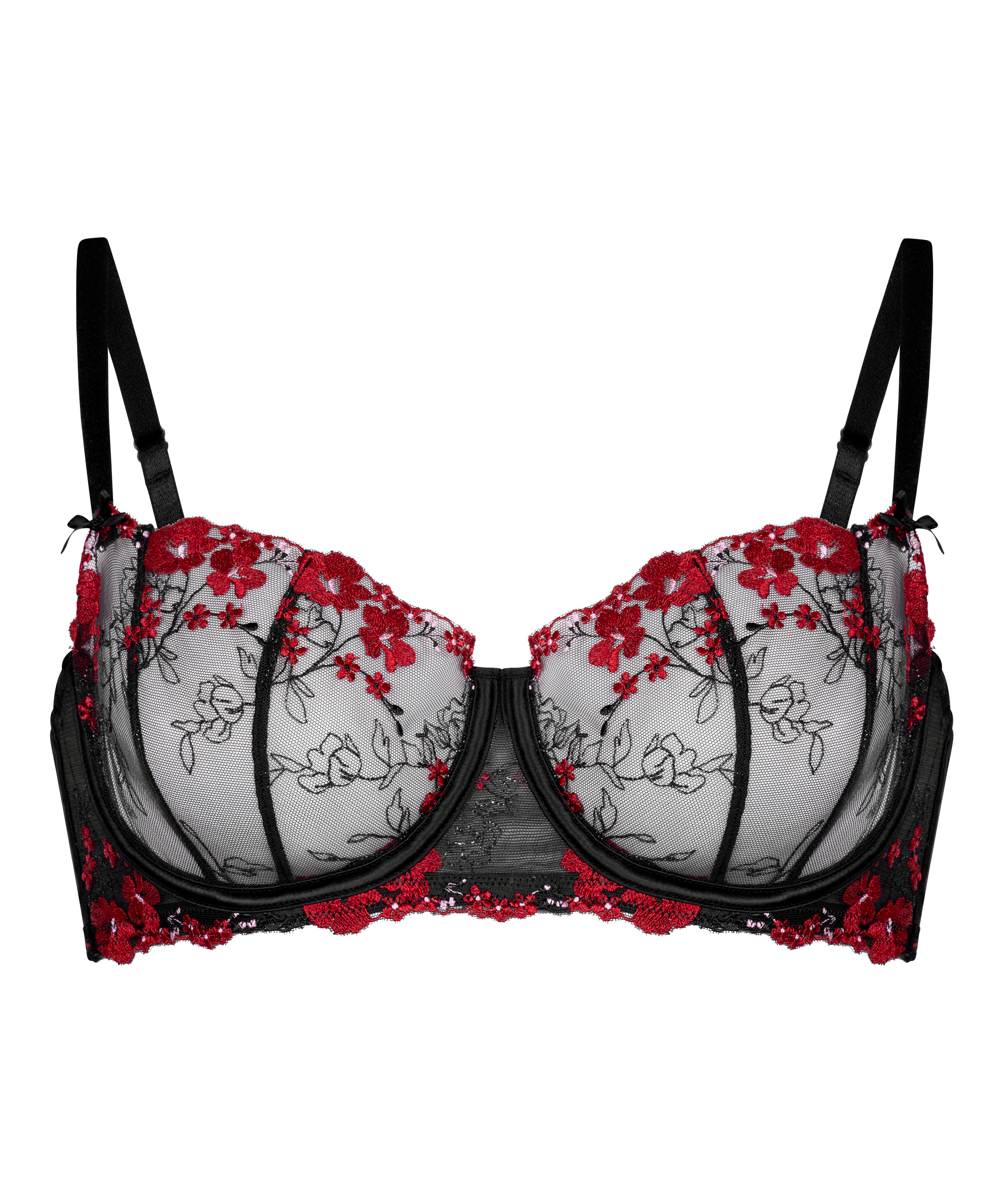 Soutien-gorge &agrave; armatures non-rembourr&eacute; Peonie, Noir, main