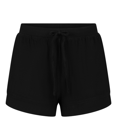Short Jersey Rib Essential, Zwart