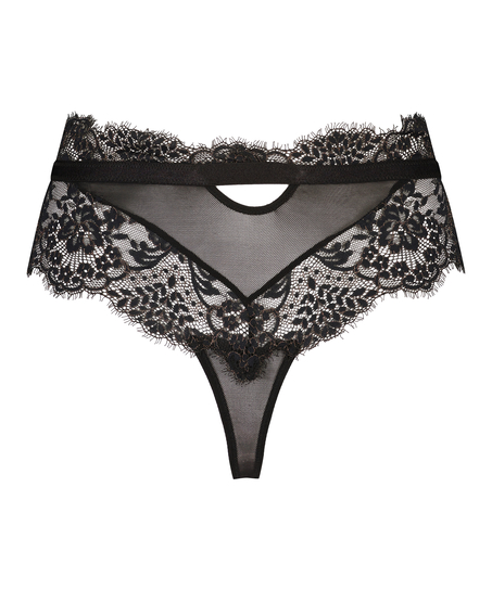 Slip br&eacute;silien taille haute Cynthia, Noir