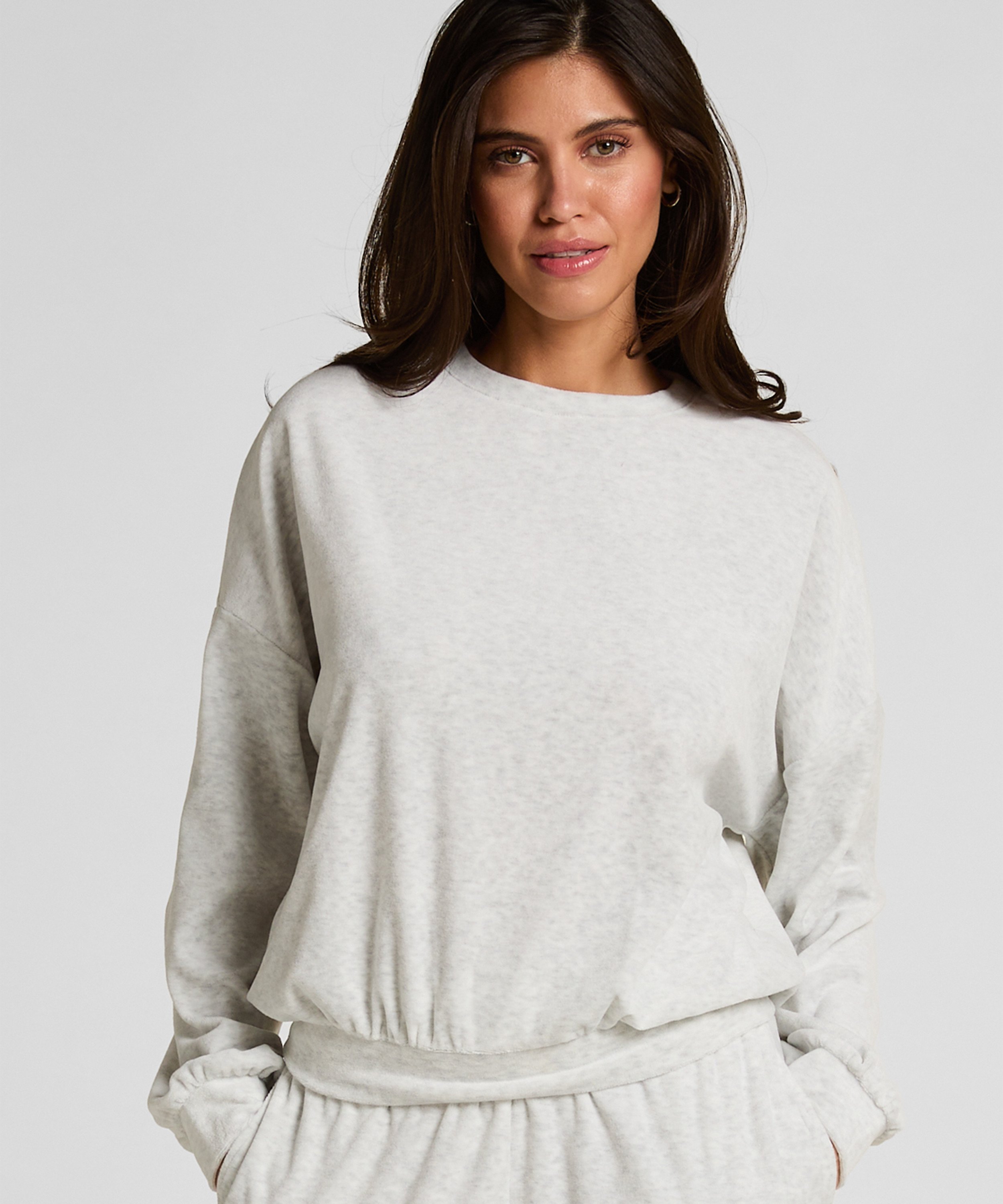 Haut en velours, Gris, main