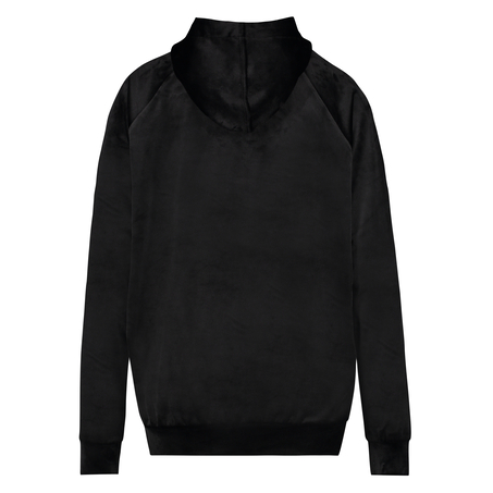 Haut de pyjama &agrave; manches longues en velours, Noir