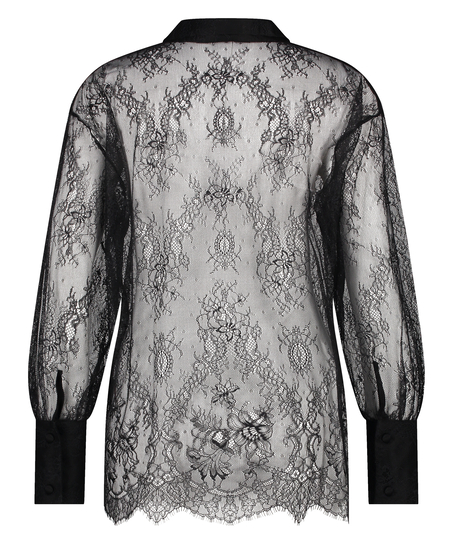 Lace top Camille, Zwart