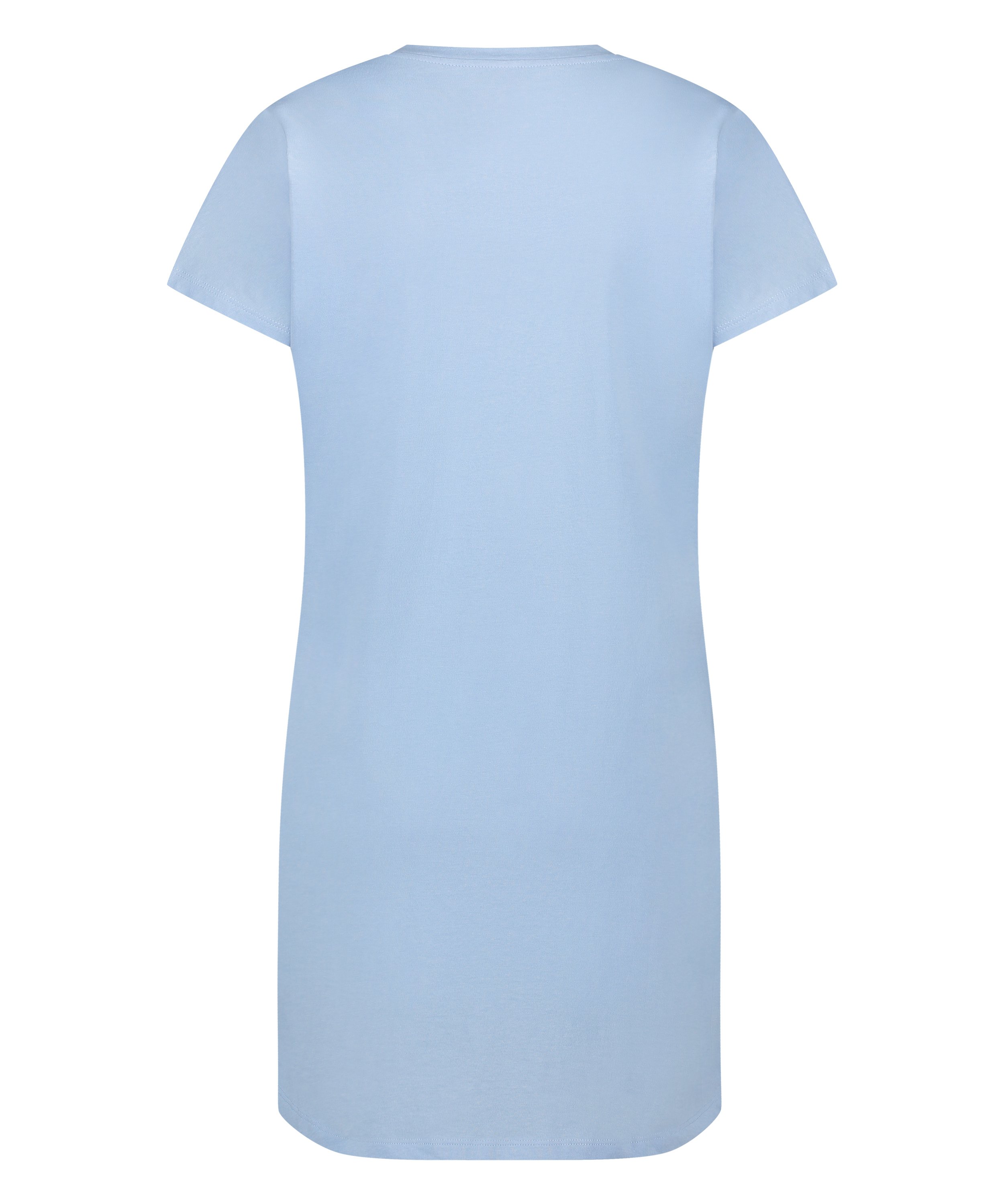 Chemise de nuit col rond, Bleu, main