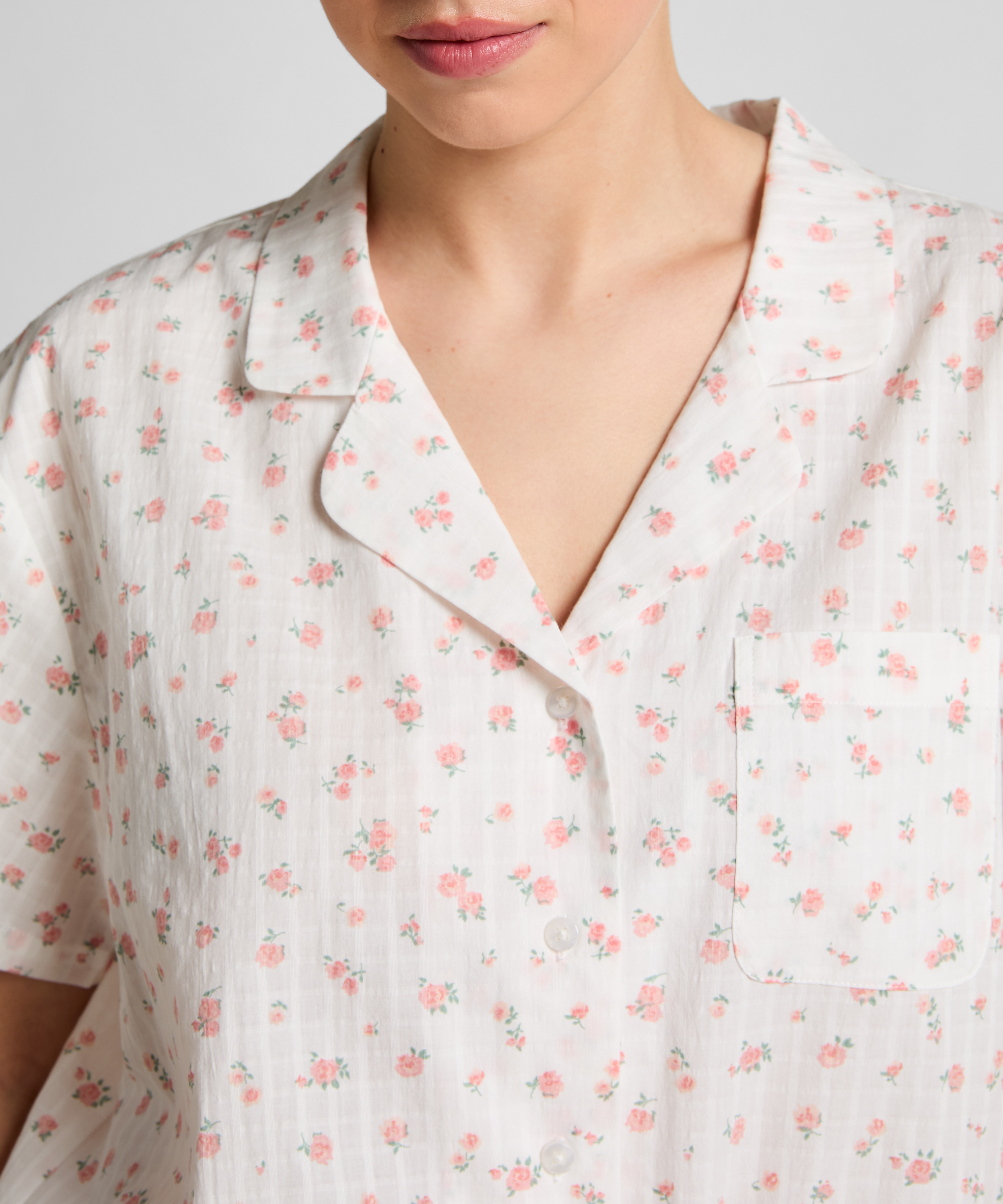 Veste de pyjama, Blanc, main