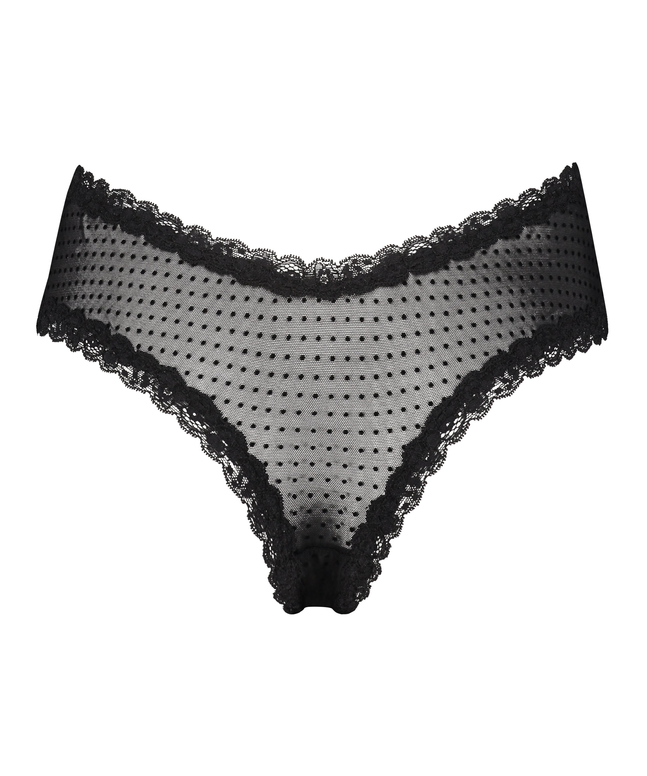 Slip brésilien V-shape mesh, Noir, main