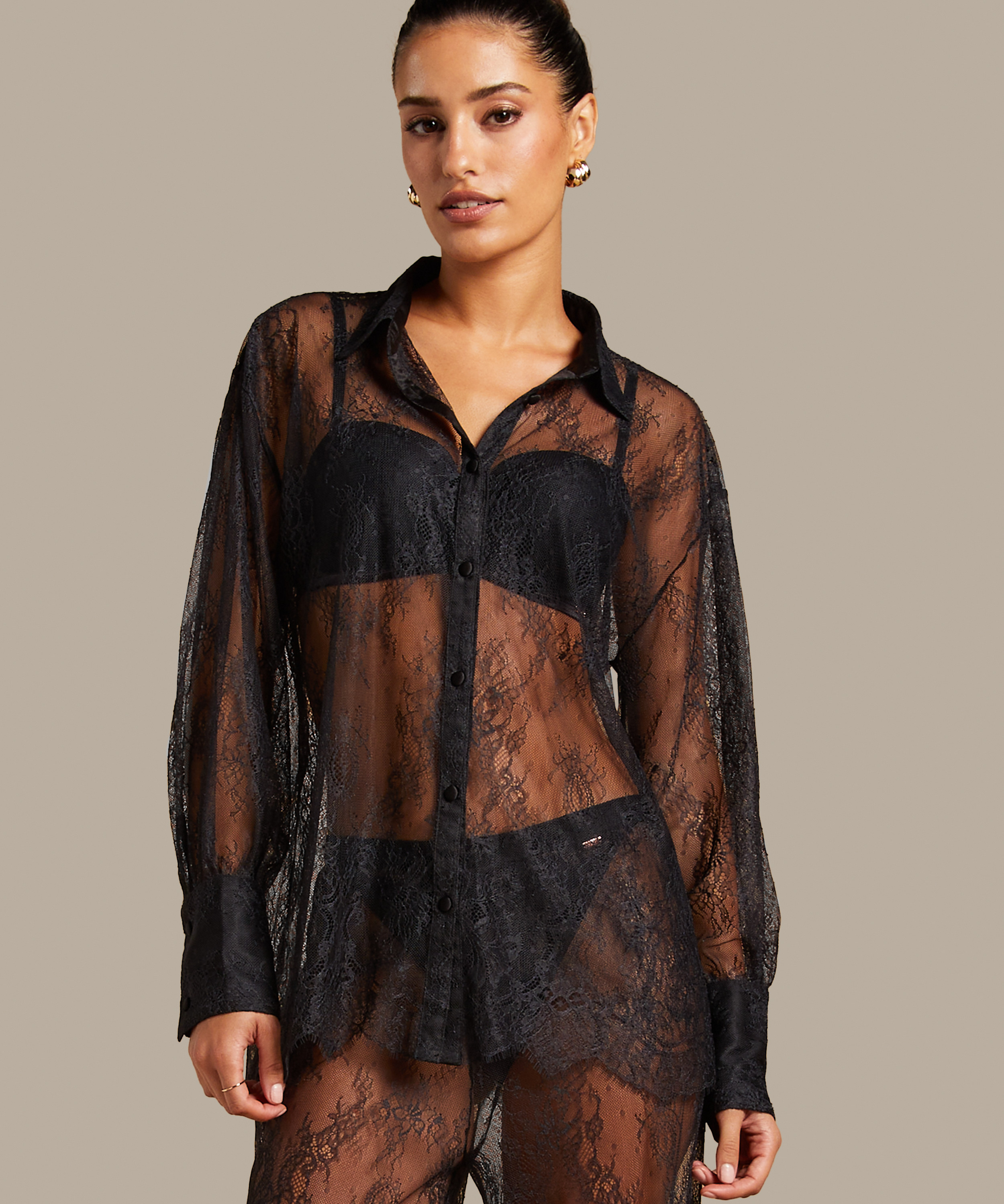 Lace top Camille, Zwart, main