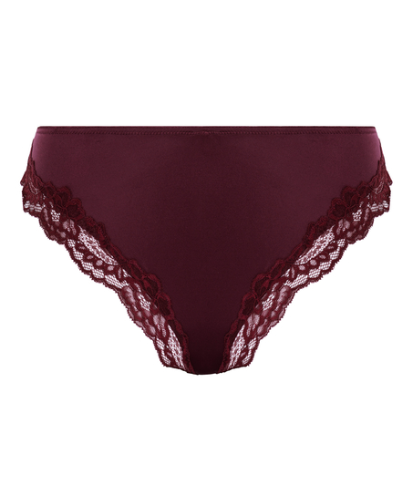 Slip br&eacute;silien Lace & Shine, Pourpre