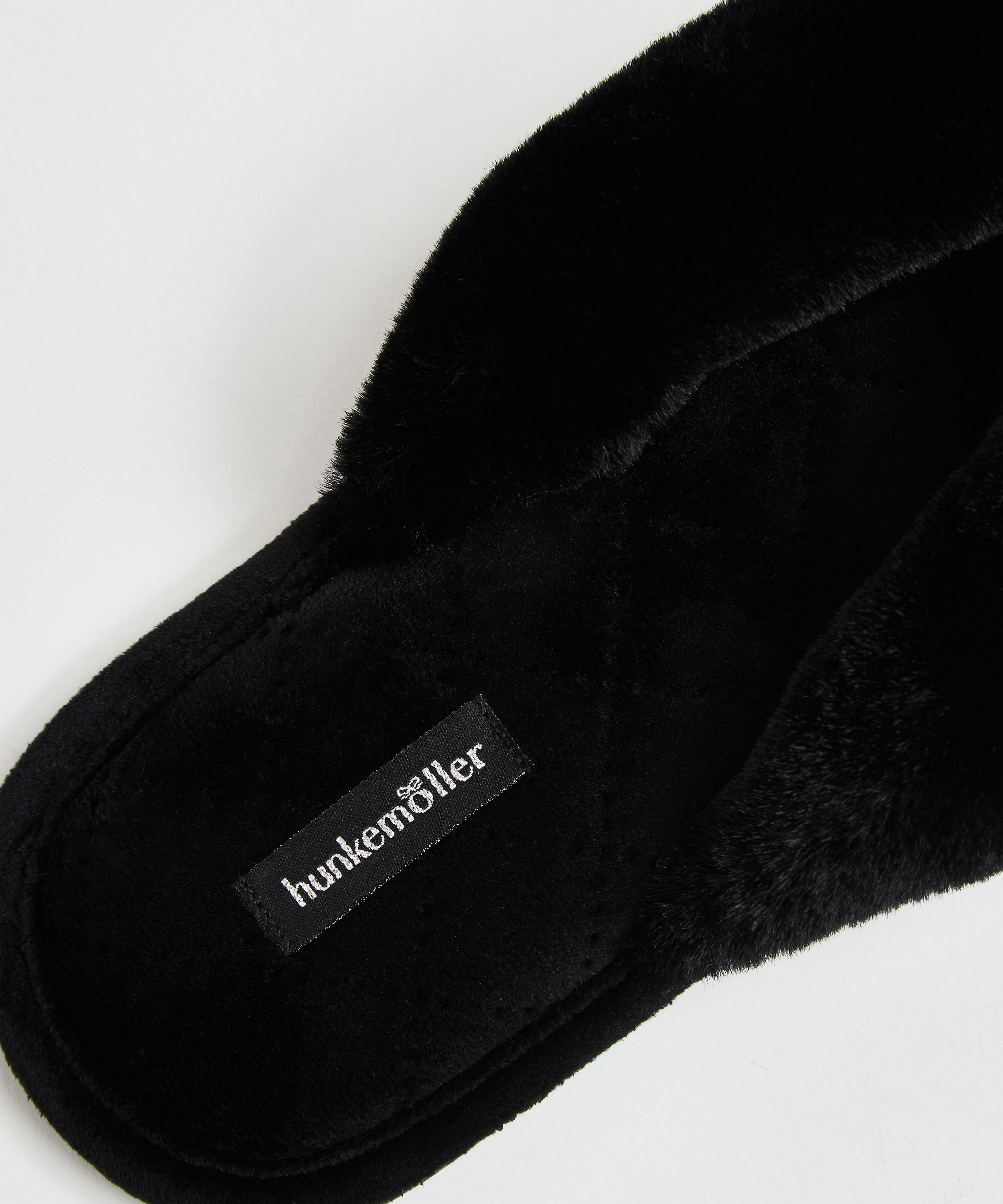 Slippers Velours fur, Zwart, main