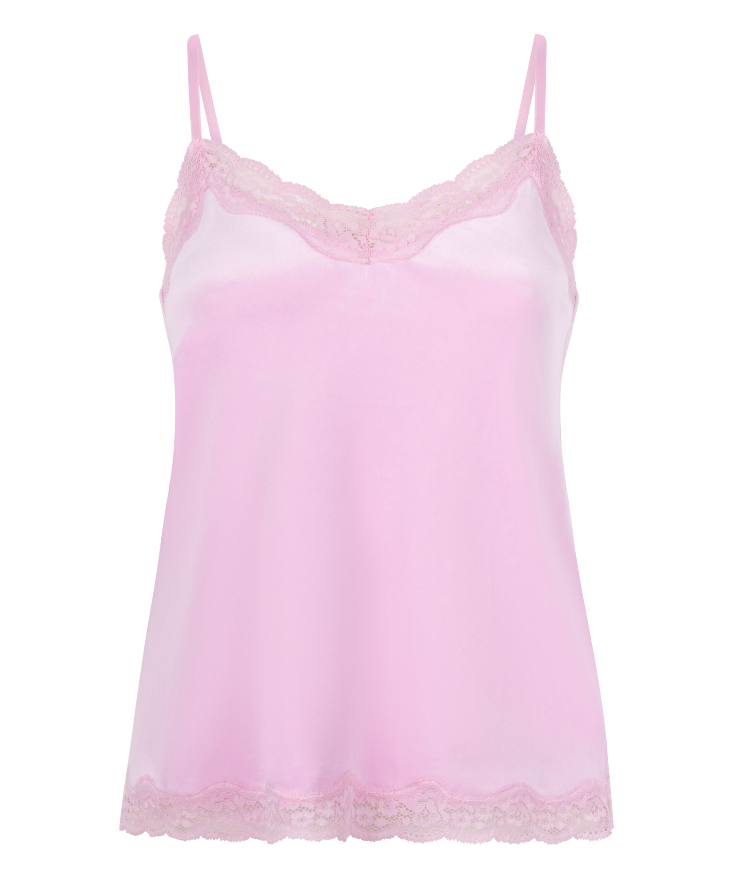 Camisole velours Dentelle, Rose