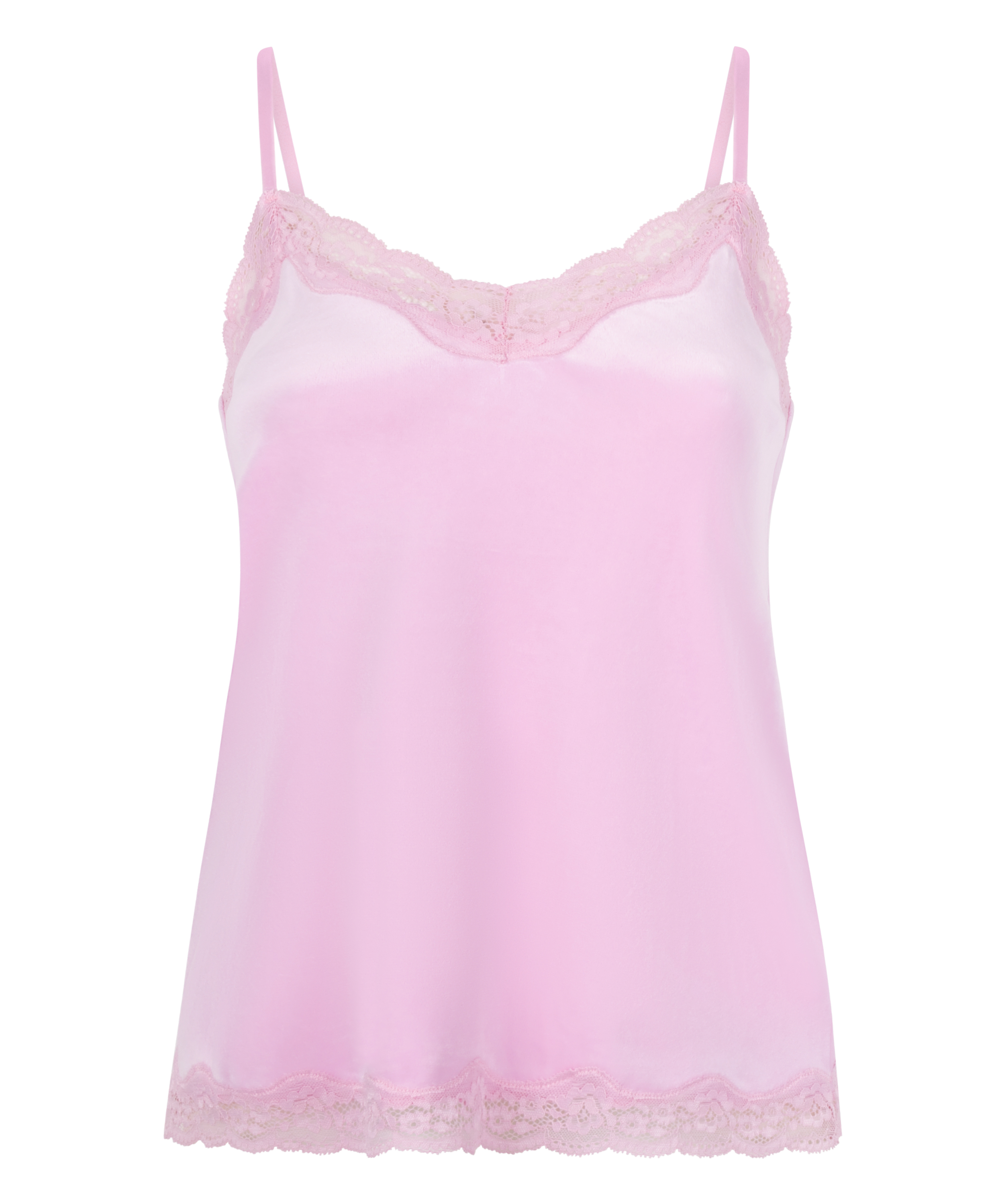 Cami top Velours Lace, Roze, main