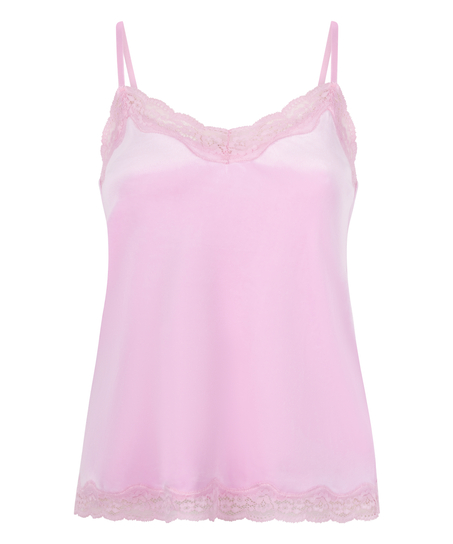 Cami top Velours Lace, Roze