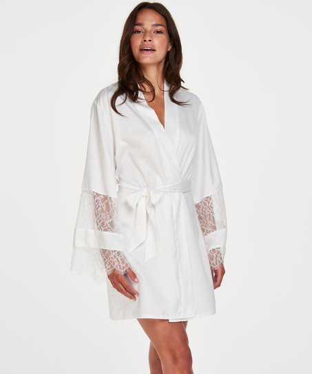 Kimono satijn Bridal, Wit