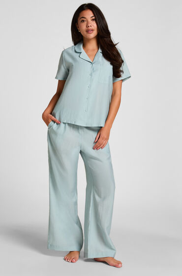 Hunkemöller Pyjama Broek Crinkled Blauw